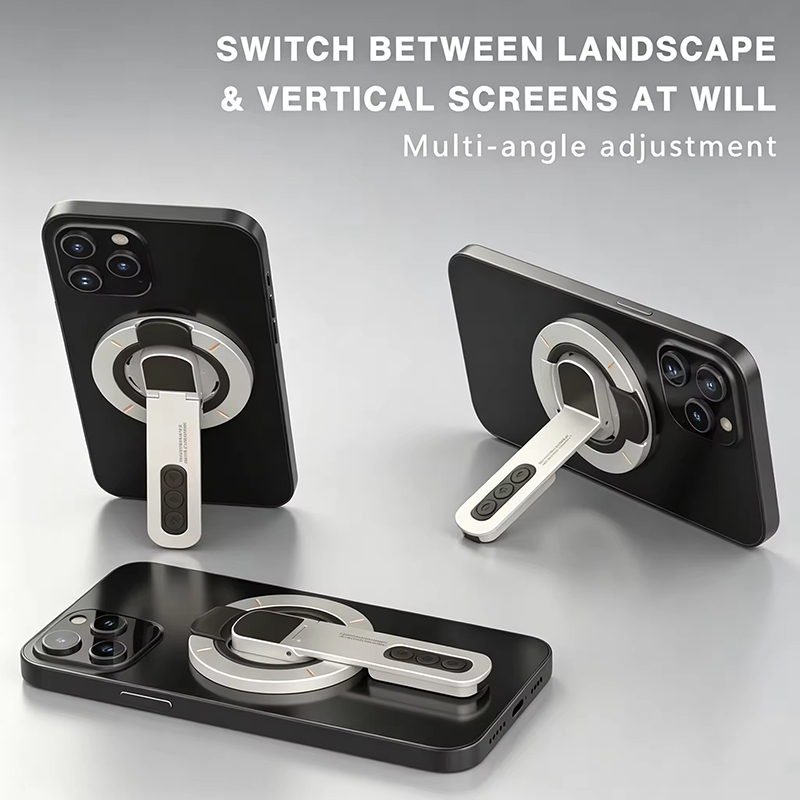 Phone Accessories For Men - 両面磁気フィンガーリングホルダー回転式スマホスタンド多機能スマホスタンドiPhone 17/16対応ポータブル怠惰な人用スタンド