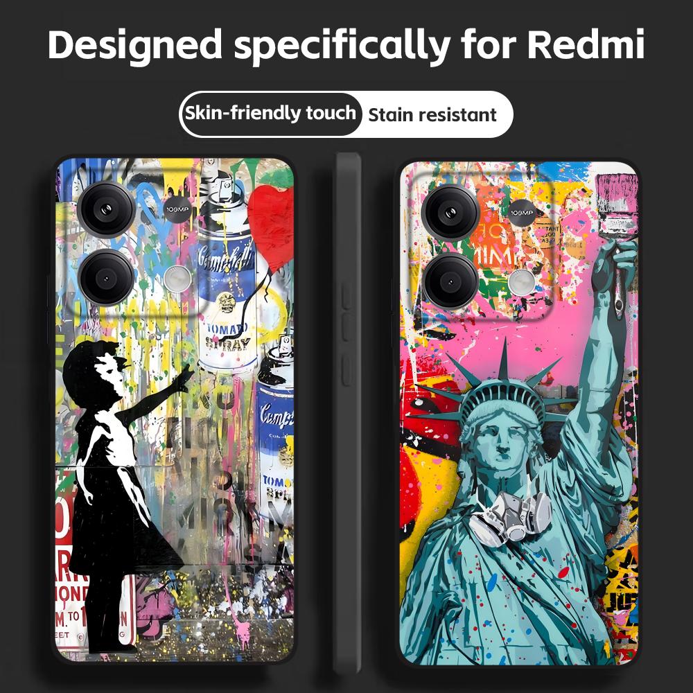 Xiaomi Phone Accessories - バンクシー グラフィティ アート スマホケース Redmi Note