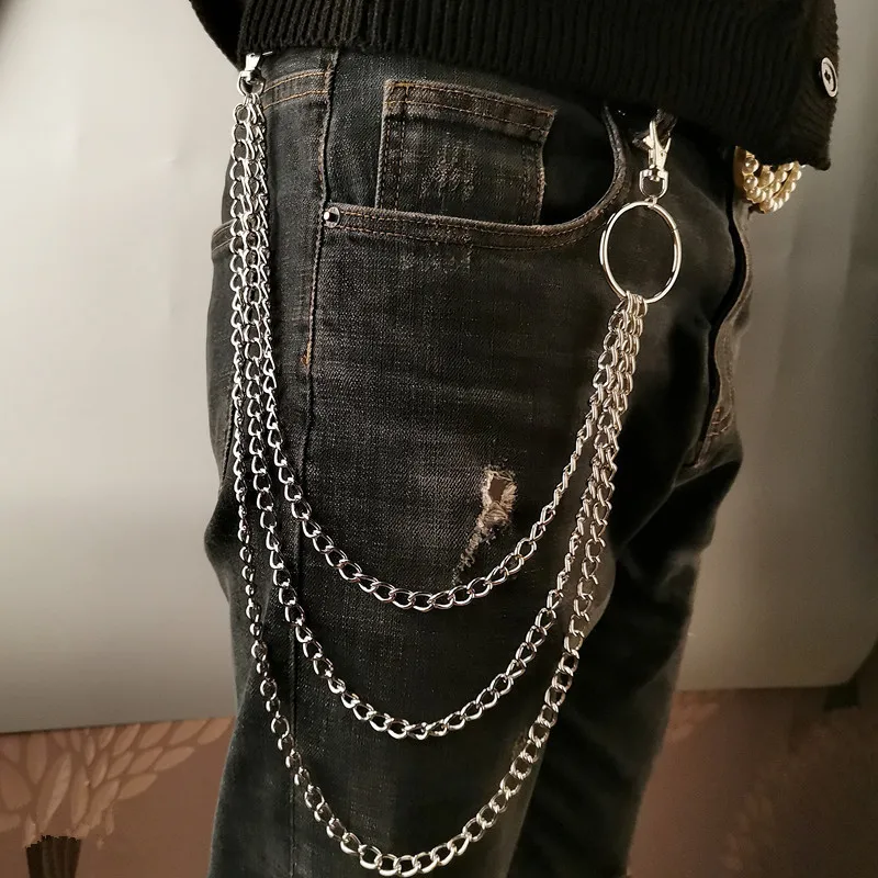 Phone Accessories For Men - レイヤーメタルベルトチェーンパンクフックメタルウエストウォレットキーチェーンジュエリーヒップホップファッション男性女性用ジュエリーアクセサリー新作