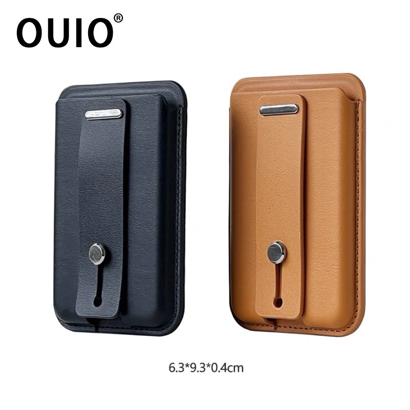 Phone Accessories Hippers - OUIO MagSafeウォレットフォンカードホルダー、安全グリップ調整可能フォンウォレットケース、紛失防止安全機能付き、iPhone 17、16、15、14、13シリーズ対応