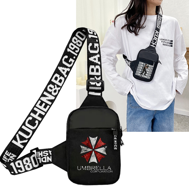 Phone Accessories For Men - バイオハザードスポーツチェストバッグ男性小型携帯電話アニメメッセンジャーバッグ女性ウエストバッグ多機能キャリーオンバッグギフト