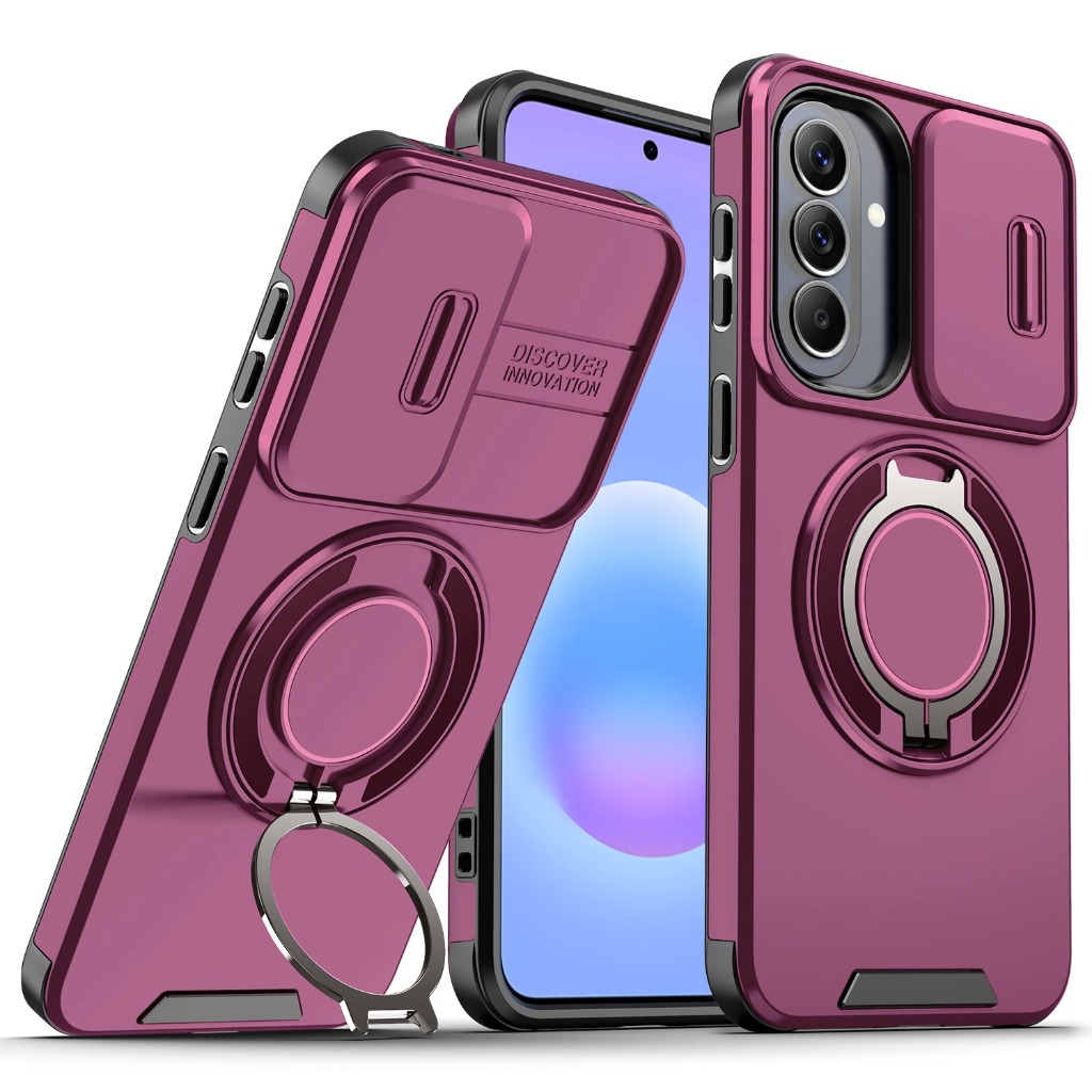 Phone Accessories Ring Holder - 360度回転マグネットリングホルダー付きアーマーケース Samsung Galaxy A57 A37 A27