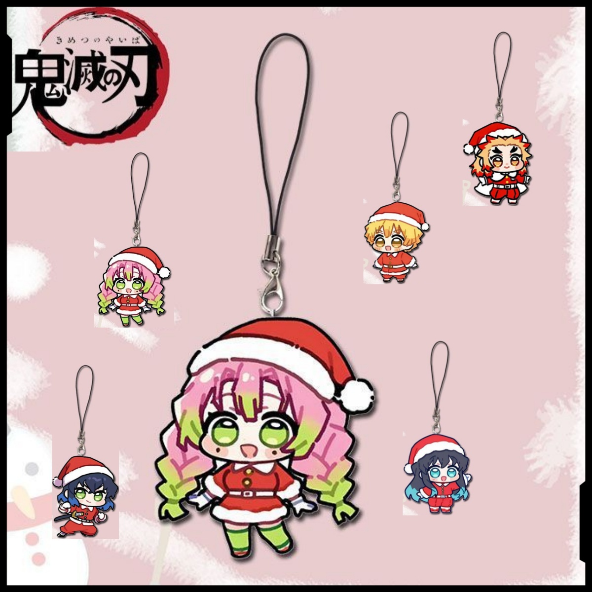 Phone Accessories Wholesale In China - 鬼滅の刃 携帯電話チェーン アニメ周辺機器 クリスマス アクリルキーホルダー 漫画