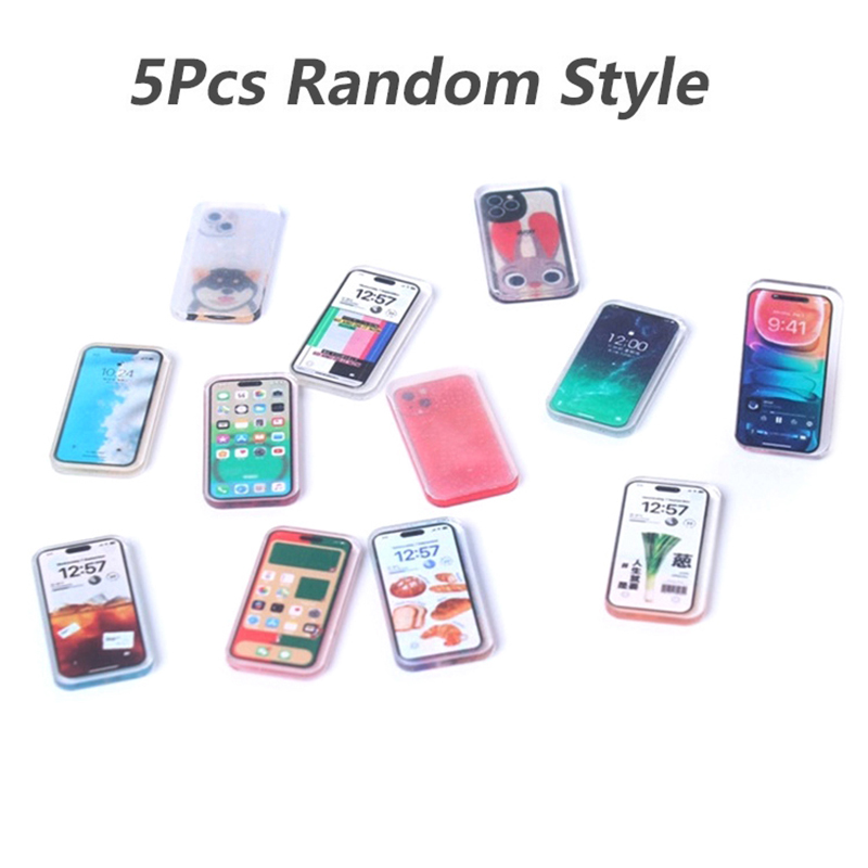 Phone Accessories Europe - **5 個 1:12 ドールハウスミニチュア携帯電話シミュレーションスマートフォンモデル子供ごっこ遊びおもちゃドールハウスアクセサリー**