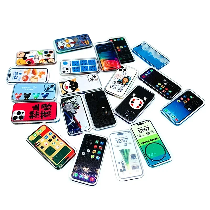 Phone Accessories Europe - ドールハウスミニモバイルモデル、シミュレーション携帯電話人形、家の装飾アクセサリー、シミュレーションプレイおもちゃ、1:12