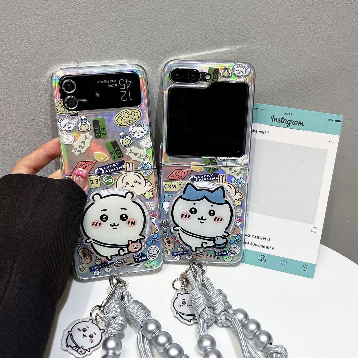 Phone Zone Accessories & Repair Lake Charles Reviews - アニメちいかわハチワレ漫画サムスンギャラクシーZ Flip7 6 5携帯電話ケース漫画かわいい磁気吸着式