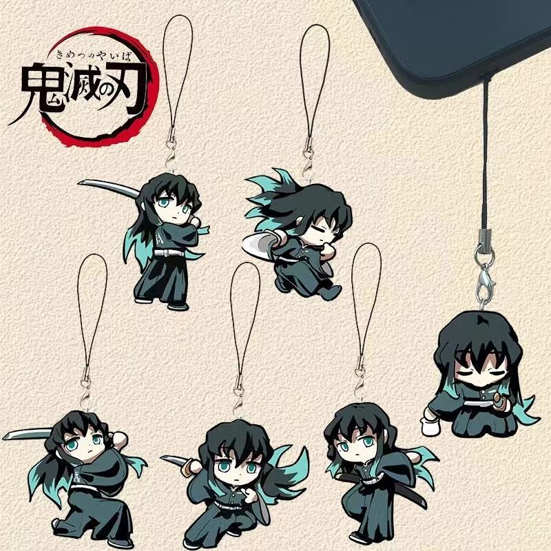 Phone Accessories Demon Slayer - アニメデーモンスレイヤーキーホルダー トキトル・ムイチロ周辺アクリルペンダント学生スクールバッグペンダント携帯電話ストラップギフト