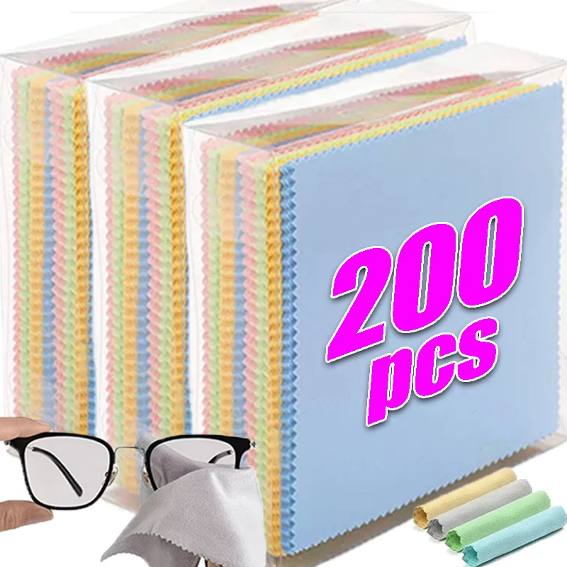 Phone Accessories Wholesale In China - スクエアメガネクリーニングクロス マイクロファイバー ランダムカラー 高品質メガネクロス 毎日使えるソフトスマホ画面クリーニングワイプ 卸売