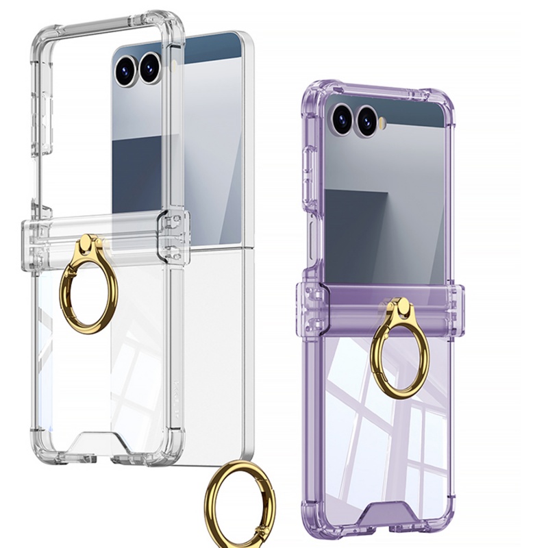 Phone Accessories Ring Holder - 高級リングホルダー付きエアバッグヒンジ保護スマホケース Samsung Galaxy Z Flip7 FE