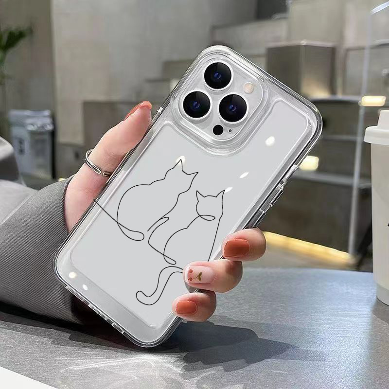 かわいいライン猫柄の落下防止スマホケース Xiaomi 14 - Xiaomi Phone Accessories のレビューと価格