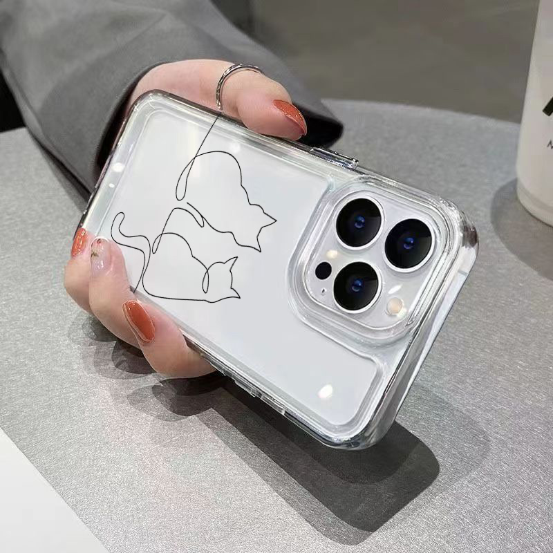 かわいいライン猫柄の落下防止スマホケース Xiaomi 14 - Xiaomi Phone Accessories のレビューと価格