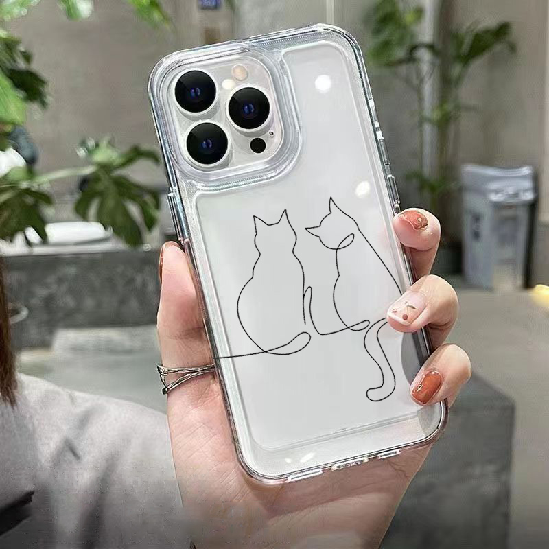 かわいいライン猫柄の落下防止スマホケース Xiaomi 14 - Xiaomi Phone Accessories のレビューと価格