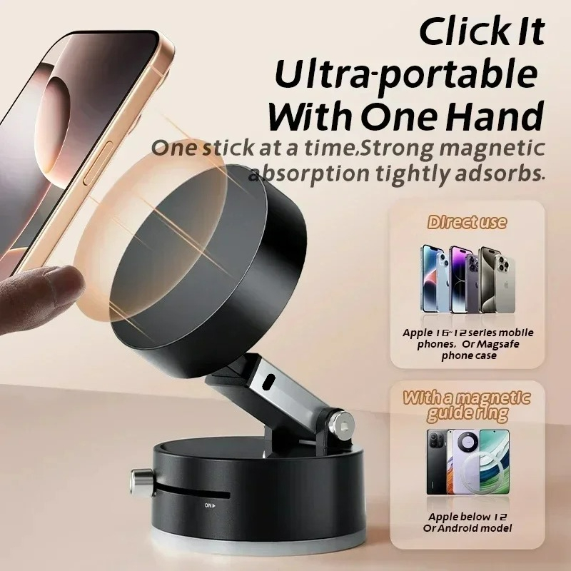 高性能磁気真空ホルダー折りたたみ式ユニバーサル電話スタンド車 - Phone Accessories Magnetic のレビューと価格