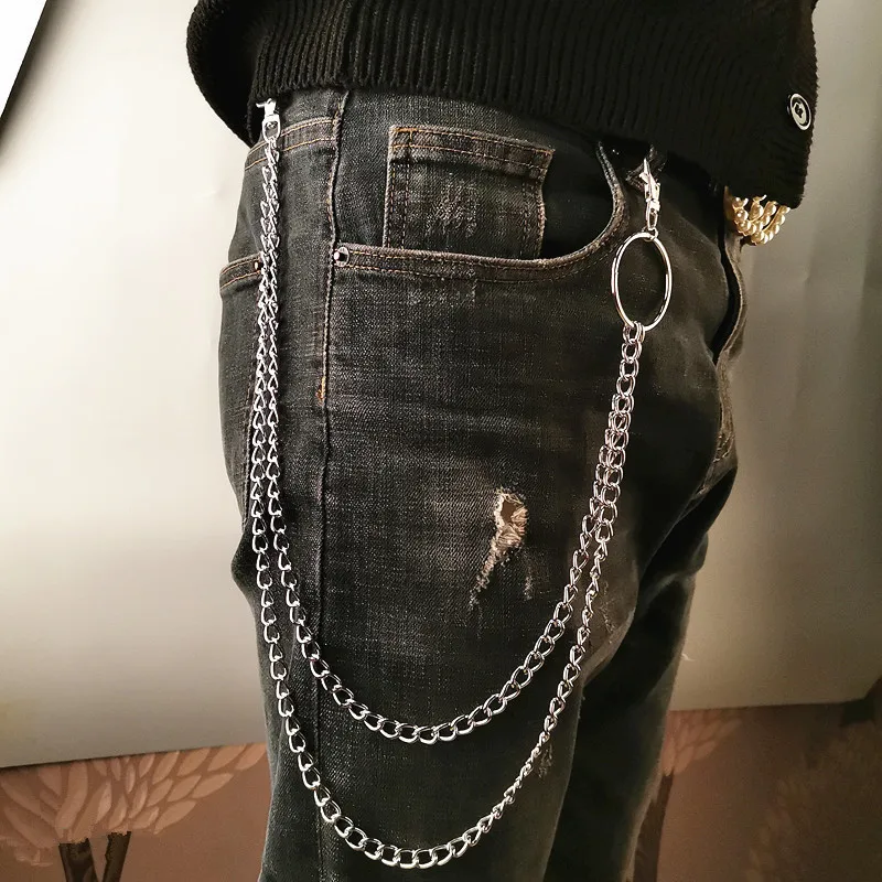 レイヤーメタルベルトチェーンパンクフックメタルウエストウォレ - Phone Accessories For Men のレビューと価格