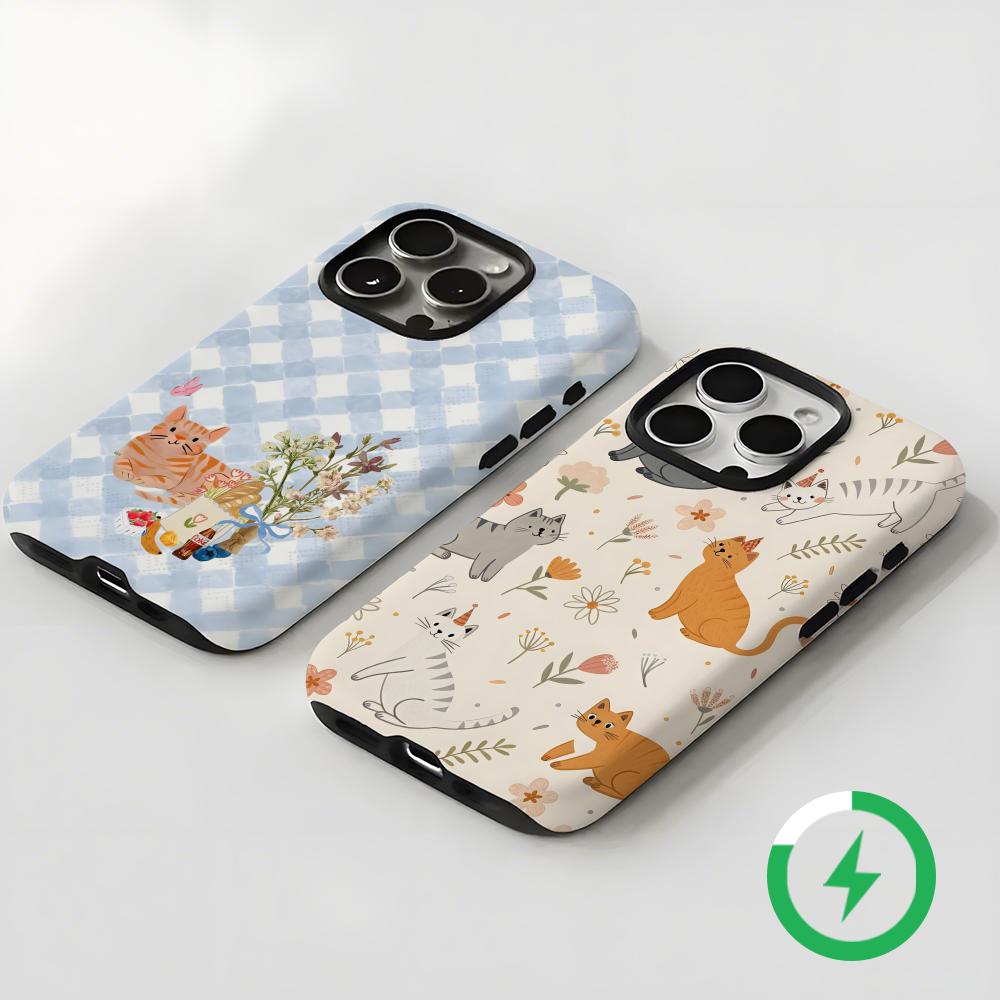 かわいい猫と犬のスマホケース マグネット式 2-in-1 光 - Phone Accessories Magnetic のレビューと価格