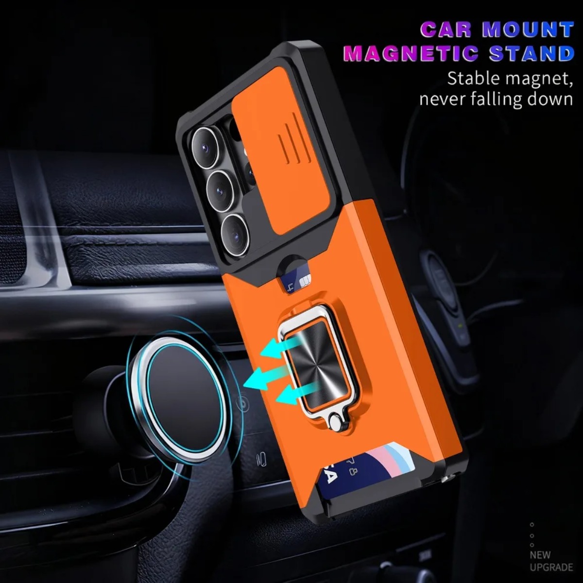 カードスロットリングホルダー付きスライドカメラカバー搭載スマ - Phone Accessories Ring Holder のレビューと価格